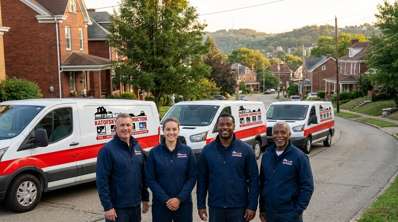 Katofsky Construction LLC technician loading a branded service van